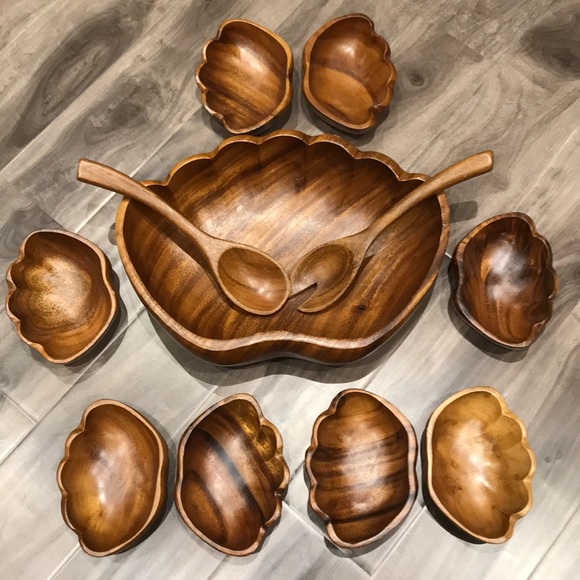 Vintage Other - 🔥 HOST PICK🔥 VINTAGE Monkey Pod acacia salad set